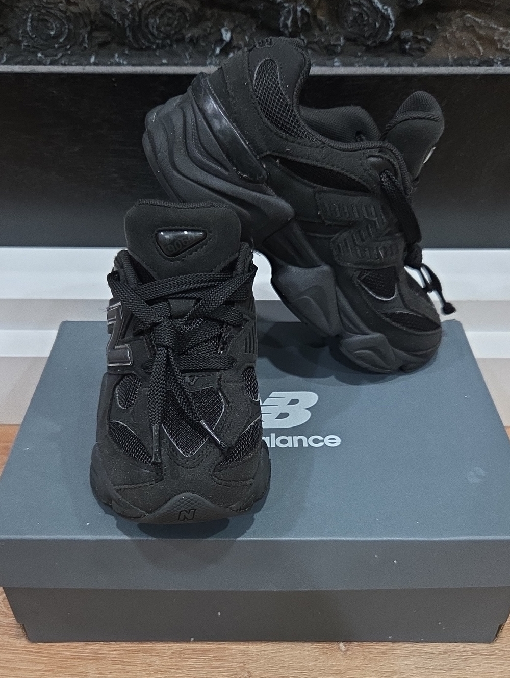New Balance 9060 Kids Black Chunky Athletic Sneakers